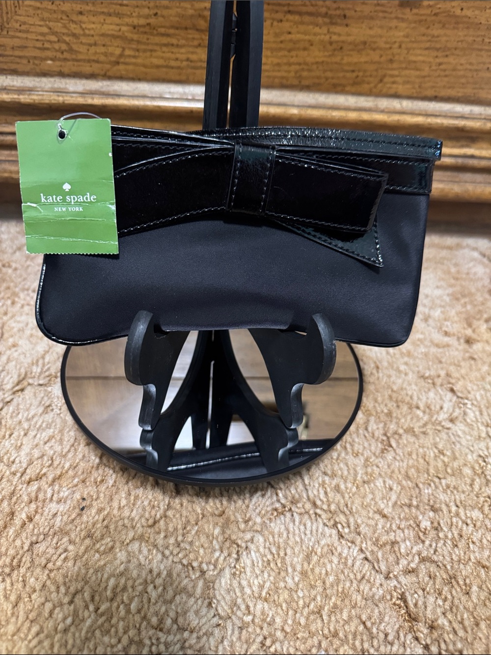 NWT - Kate Spade Black Bow Wristlet Clutch